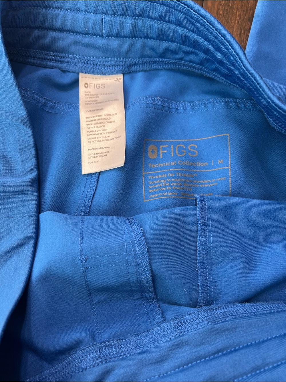 Figs Women's Royal Blue Solid Straight Leg Scrub Pants Size Med Drawstring - Picture 4 of 11
